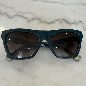 Balenciaga BA57 Sunglasses Textured Green Cat-Eye 56-17-140 Made in Italy